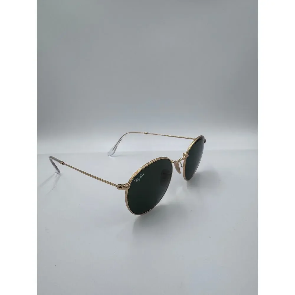 Ray-Ban RB3447 Round Metal Gold Frame Green G-15 Lens 50mm New